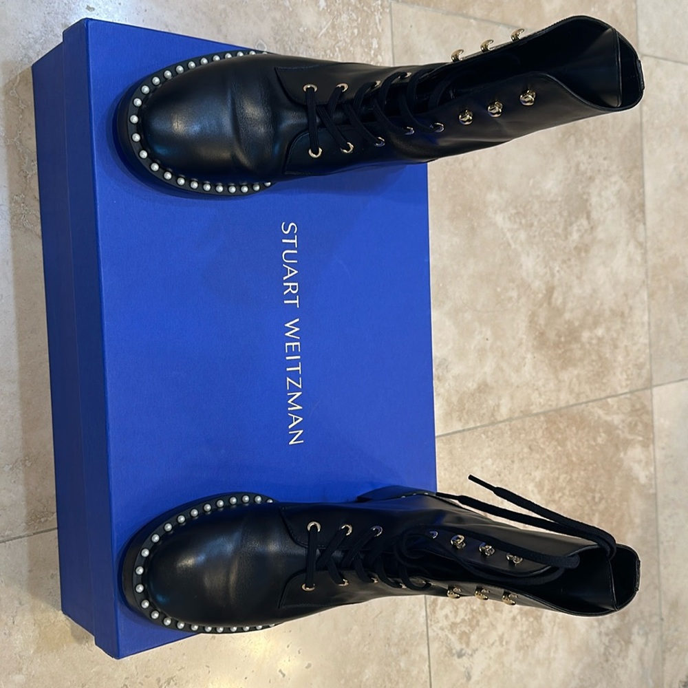 Stuart Weitzman Sondra Boots with pearls 9B / 39.5